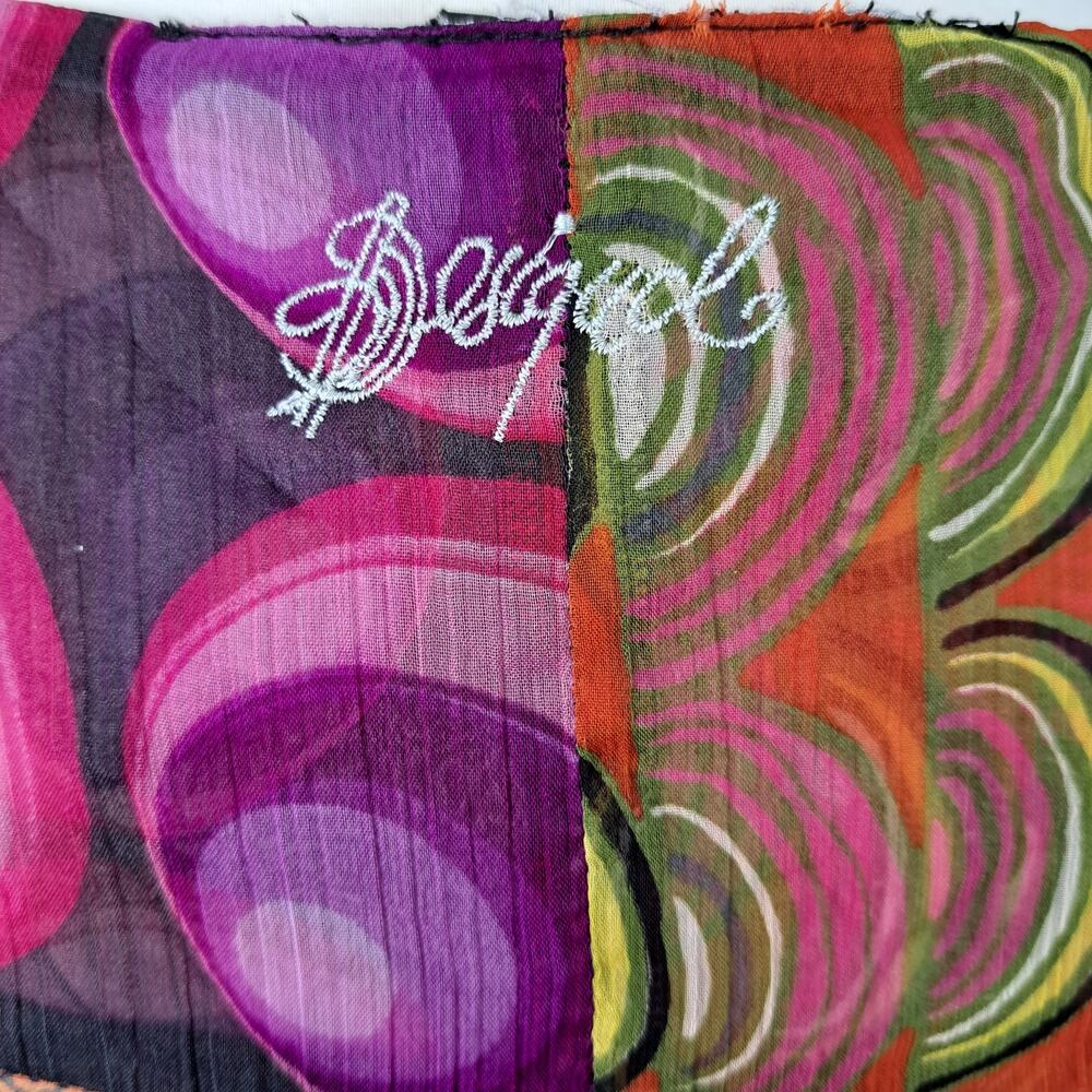 Desigual Sheer Multi Color Print Long Sleeve Tuni… - image 7